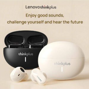 Lenovo Casque Bluetooth Pro Esports LP19, Bluetooth 5.3 Commutation instantanée entre 4 appareils, Latence ultra-faible de 40 ms, Résistant à la transpiration IPX4, Gestes tactiles personnalisables, Charge rapide Type-C, Blanc