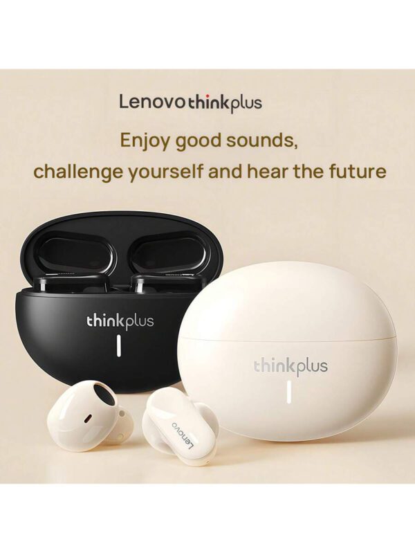 Lenovo Casque Bluetooth Pro Esports LP19, Bluetooth 5.3 Commutation instantanée entre 4 appareils, Latence ultra-faible de 40 ms, Résistant à la transpiration IPX4, Gestes tactiles personnalisables, Charge rapide Type-C, Blanc – Image 3