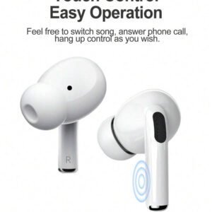 Écouteurs sans fil, design intra-auriculaire, réduction du bruit, qualité audio stéréo Hi-Fi, sans latence, capteur tactile, adapté aux sports, compatible avec Android/iOS et autres smartphones
