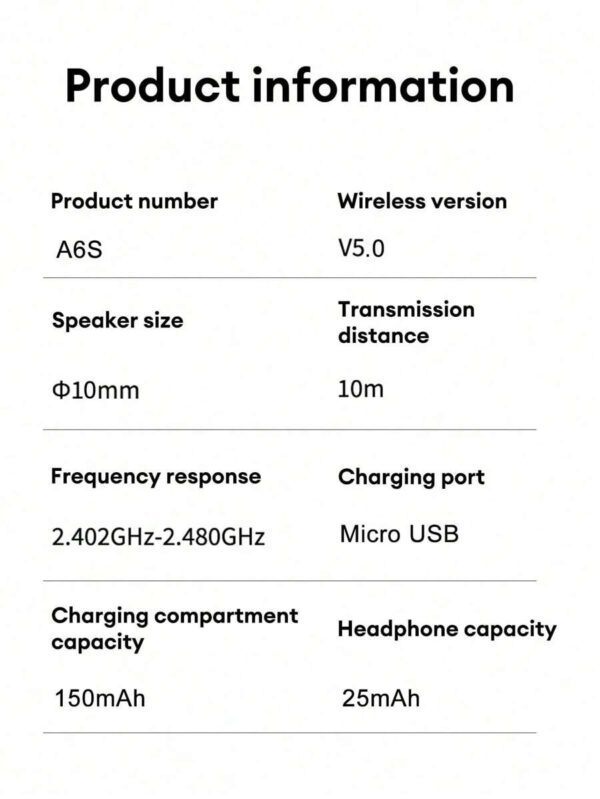 Écouteurs sans fil, style affaires noir, écouteurs sans fil intra-auriculaires avec boîtier de charge, sans câble, micro capacitif, annulation du bruit, contrôle du volume, pour utilisation téléphonique. Mini écouteurs de musique sans fil – Image 8