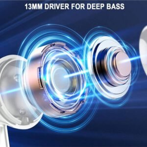 Écouteurs sans fil, écouteurs Bluetooth 5.3 avec affichage de puissance LED, casque stéréo basse, écouteurs intra-auriculaires avec réduction de bruit et microphone, 40h de lecture, étui de transport mini étanche IP7 pour activités sportives, pour Android, iOS, Apple iPhone, iPad, ordinateurs portables, cadeaux pour la famille, les amis, les enfants, Halloween, automne