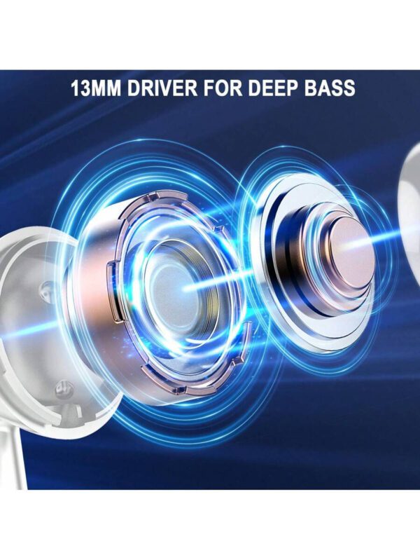 Écouteurs sans fil, écouteurs Bluetooth 5.3 avec affichage de puissance LED, casque stéréo basse, écouteurs intra-auriculaires avec réduction de bruit et microphone, 40h de lecture, étui de transport mini étanche IP7 pour activités sportives, pour Android, iOS, Apple iPhone, iPad, ordinateurs portables, cadeaux pour la famille, les amis, les enfants, Halloween, automne – Image 4