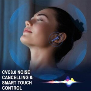 Écouteurs sans fil, écouteurs Bluetooth 5.3 avec affichage de puissance LED, casque stéréo basse, écouteurs intra-auriculaires avec réduction de bruit et microphone, 40h de lecture, étui de transport mini étanche IP7 pour activités sportives, pour Android, iOS, Apple iPhone, iPad, ordinateurs portables, cadeaux pour la famille, les amis, les enfants, Halloween, automne