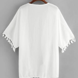 SHEIN Swim Kimono unicolore à pompons