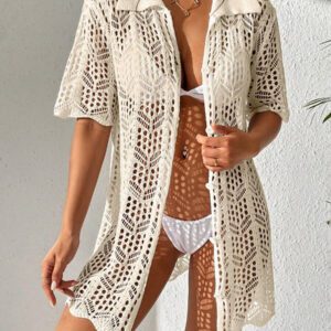 SHEIN Swim Kimono Ajouré À Bouton