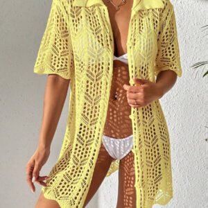 SHEIN Swim Kimono Ajouré À Bouton