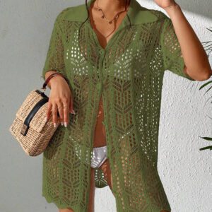 SHEIN Swim Kimono Ajouré À Bouton