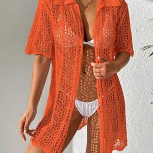 SHEIN Swim Kimono Ajouré À Bouton