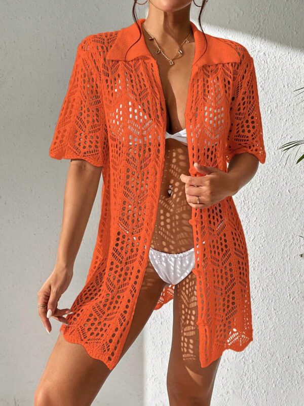 SHEIN Swim Kimono Ajouré À Bouton – Image 36