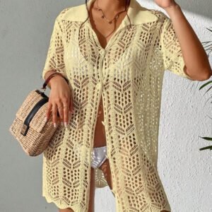 SHEIN Swim Kimono Ajouré À Bouton