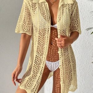 SHEIN Swim Kimono Ajouré À Bouton