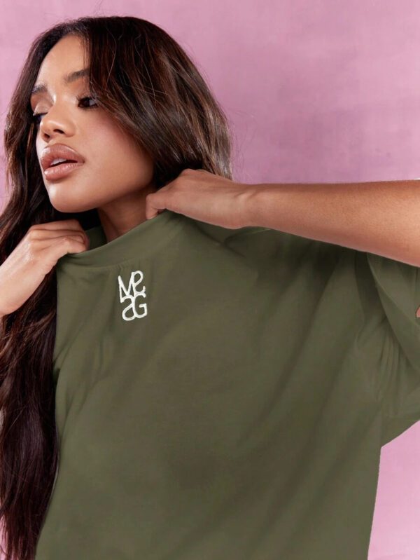 MISSGUIDED T-shirt surdimensionné à col rond et logo brodé – Image 26