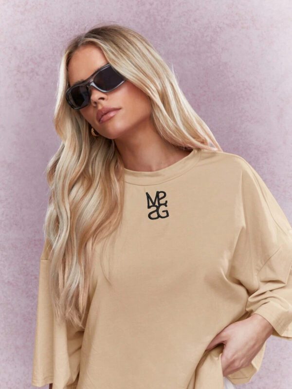MISSGUIDED T-shirt surdimensionné à col rond et logo brodé – Image 41