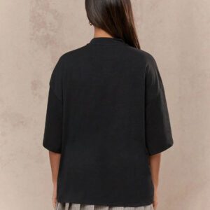 MISSGUIDED T-shirt surdimensionné à col rond et logo brodé