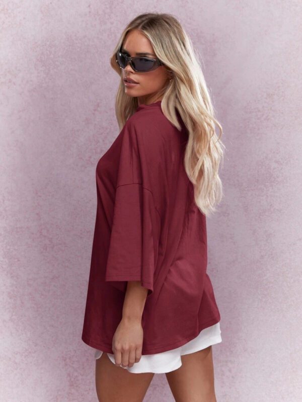 MISSGUIDED T-shirt surdimensionné à col rond et logo brodé – Image 48