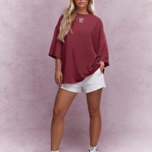 MISSGUIDED T-shirt surdimensionné à col rond et logo brodé