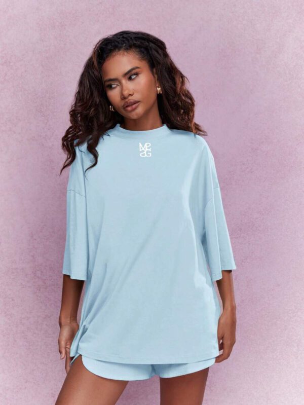 MISSGUIDED T-shirt surdimensionné à col rond et logo brodé – Image 57