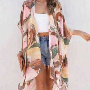 Beautiful Nomad Couvre-tout style kimono simple imprimé pour femmes, porter casual pour tous les jours