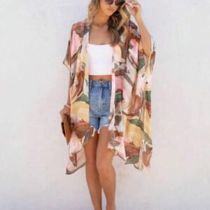 Beautiful Nomad Couvre-tout style kimono simple imprimé pour femmes, porter casual pour tous les jours