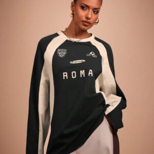 COSMINA T-shirt à manches longues casual, col raglan, colorbloc pour femme, printemps/automne