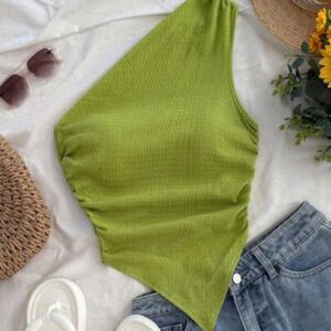 Soleia Blouse à encolure asymétrique pour femmes pour les vacances d'été