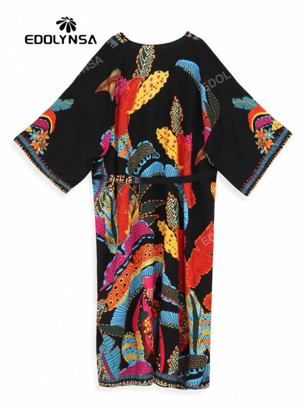 Robe de chambre kimono à imprimé tropical pour les vacances d'été – Image 3