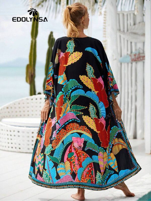 Robe de chambre kimono à imprimé tropical pour les vacances d'été – Image 5