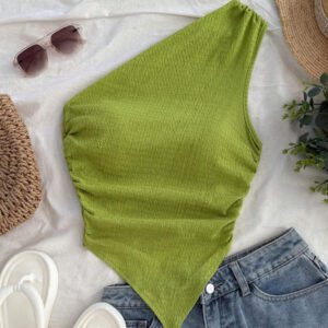 Soleia Blouse à encolure asymétrique pour femmes pour les vacances d'été