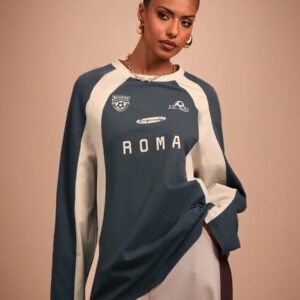 COSMINA T-shirt à manches longues casual, col raglan, colorbloc pour femme, printemps/automne