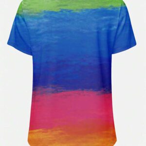 EMERY ROSE T-shirt col rond casual à imprimé vache, à manches courtes, polyvalent pour l'été