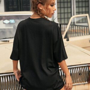 INAWLY T-shirt à manches raglan avec impression graphique, hauts graphiques pour femmes