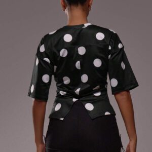 MUSERA T-shirt ajusté à manches mi-longues surdimensionné à pois amusants, top d'été élégant et mignon pour les occasions estivales, ample et surdimensionné pour l'aéroport, la rentrée scolaire, l'automne et l'hiver, avec imprimé graphique