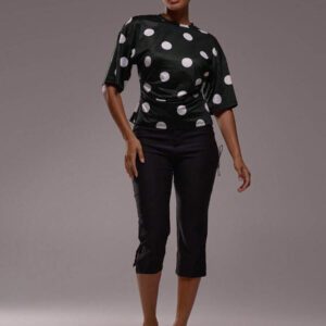 MUSERA T-shirt ajusté à manches mi-longues surdimensionné à pois amusants, top d'été élégant et mignon pour les occasions estivales, ample et surdimensionné pour l'aéroport, la rentrée scolaire, l'automne et l'hiver, avec imprimé graphique
