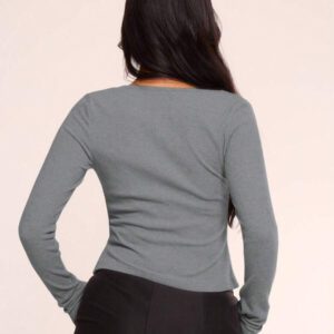 MUSERA Top à manches longues col rond à fermeture éclair, décontracté pour l'été, le printemps, les vacances, l'aéroport, les jours fériés, mignon pour la rentrée, l'automne et l'hiver