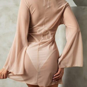 Swim Lushoire Femmes Kimono ample à manches longues avec lien devant, couvre-tout transparent casual d'été