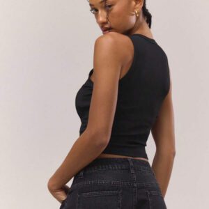 MUSERA Débardeur ajusté à col rond avec imprimé graphique, streetwear Y2K, look cool et mignon, décontracté, idéal pour la rentrée scolaire en automne