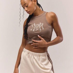MUSERA Débardeur ajusté à col rond avec imprimé graphique, streetwear Y2K, look cool et mignon, décontracté, idéal pour la rentrée scolaire en automne