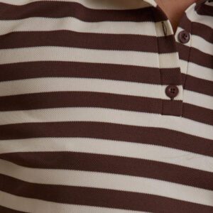 MUSERA T-shirt ample à col polo rayé à manches longues, style de rue, tenues pour les vacances de printemps et l'aéroport, t-shirts imprimés