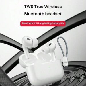 Newmine Casque Bluetooth intra-auriculaire T5S Longue durée de vie de la batterie Fonctionnement tactile Port confortable Interface TYPE-C Aucune sensation de retard Conception ergonomique Puce Bluetooth V5.3 Blanc