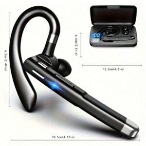 Écouteurs sans fil antibruit avec double microphone - Écouteurs mains libres pour ordinateur, mobile, camionneurs et bureaux à domicile - Batterie au lithium-polymère longue durée, prise USB-C et boîtier de charge sans fil inclus