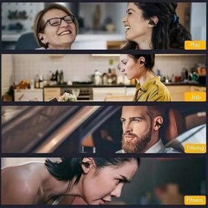 Écouteurs sans fil à clip d'oreille pour l'automne, écouteurs sans fil compatibles Bluetooth avec boîtier de chargement à affichage numérique, conception d'écouteurs à oreilles ouvertes pour le sport, la course, la salle de gym, le bureau, écouteurs sans fil 200mAh