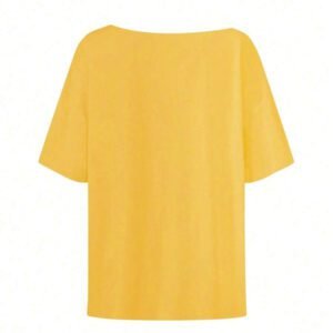 SHEIN T-shirt décontracté à épaules obliques et motif lettre à la mode pour femme