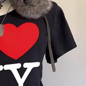 SHEIN T-shirt décontracté à épaules obliques et motif lettre à la mode pour femme