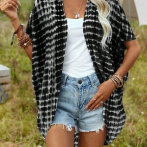 SHEIN LUNE Kimono manches chauve-souris tie dye d'été