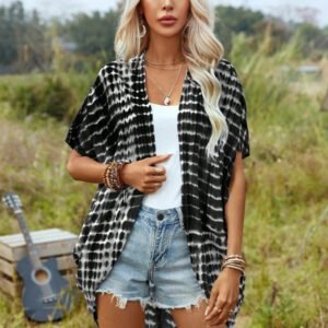 SHEIN LUNE Kimono manches chauve-souris tie dye d'été