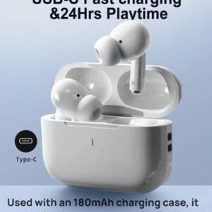 Écouteurs sans fil véritables, casque sans fil avec étui de recharge inclus, plus de 24 heures d'autonomie, configuration sans effort pour téléphone, casque, casque sans fil, casque