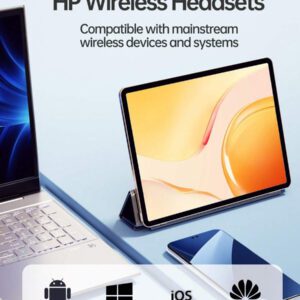HP Écouteurs sans fil HP avec qualité sonore premium, jumelage automatique 5.3, jusqu'à 30h d'autonomie, légers avec microphone, compatibles Android, casque et haut-parleur de jeu avec microphone, cadeau pour les fêtes, cadeau de la Saint-Valentin
