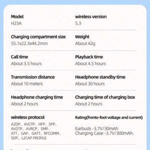 HP Écouteurs sans fil HP avec qualité sonore premium, jumelage automatique 5.3, jusqu'à 30h d'autonomie, légers avec microphone, compatibles Android, casque et haut-parleur de jeu avec microphone, cadeau pour les fêtes, cadeau de la Saint-Valentin