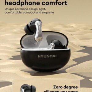 HYUNDAI Écouteurs Bluetooth HYUNDAI HY-Y01, conception intra-auriculaire, qualité audio HD surround, microphone sensible pour appels vocaux, affichage de l'alimentation LED, musique, sports, jeux, faible latence, veille ultra-longue, écouteurs sans fil confortables