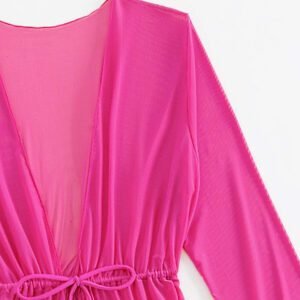 Swim Vcay Kimono à ourlet ondulé à volants manches évasées